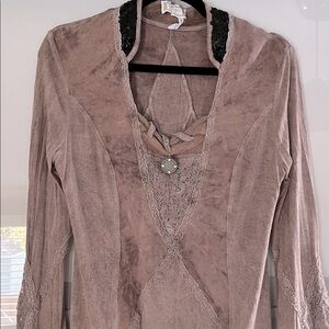 NWOT ELISA CAVALETTI 🇲🇽 Chic Brown Long Sleeve Dress